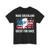 Greenland T-Shirt Make Greenland Great for Once 51st State Map American Flag Tee