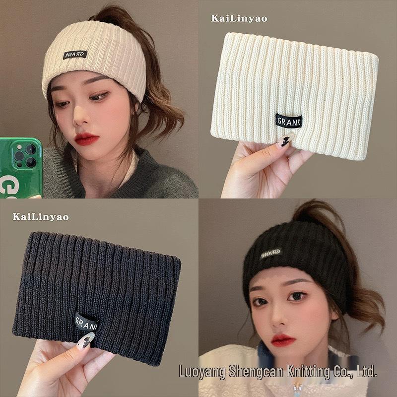 Autumn & Winter Women's Fashion Headscarf & Knitted Hairband Set