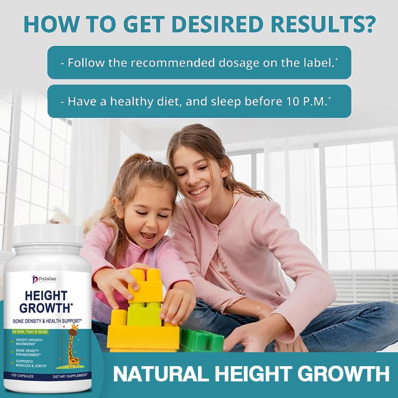 Pslalae contains arginine extract, which promotes height growth, helps maintain muscle and joint health, and is all-natural.