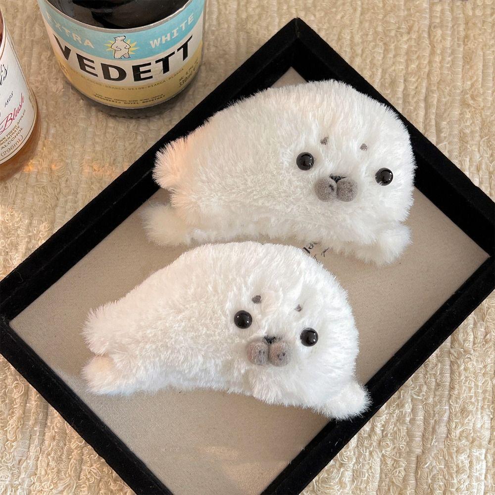 Personalized Animals Little Seal Hair Claw Cute White Hair Clip Headdress Hairpin Large Shark Clip Hair Accessories