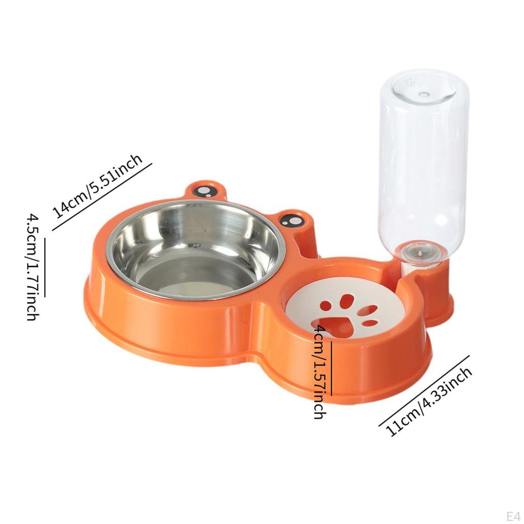 Dog Cat Bowl Food Feeder and Waterer Kit Nonslip Bottom, for Small Medium Puppy Kitten, Pet Water