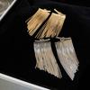 Korean Fashion Silver Color Arc Bar Long Thread Tassel Earrings For Women Wedding Daily Jewelry Hanging Pendientes Gifts
