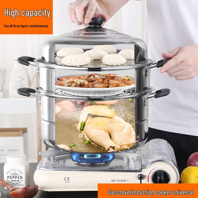 SanJiaoLong 304 Edelstahl Verdickter Dampfgarer Suppentopf