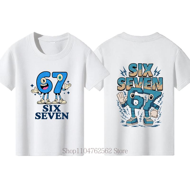 Six Seven Teenager Tshirts Summer Boys Girls Casual Fashion Colorful Short Sleeve Tops ONeck Children Tees Funny Kids Tshirts