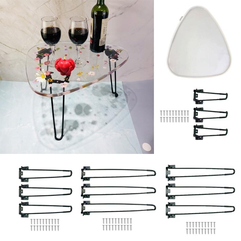 Table Crystal Epoxy Resin Mold DIY Handmade Oversized Triangle River Table Silicone Mold Large Table Ornaments Craft