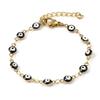 Stainless Steel Religious Bracelets Gold Color Multicolor Round Evil Eye Enamel For Women Men Gifts 13.5cm(5 3/8") Long, 1 Piece