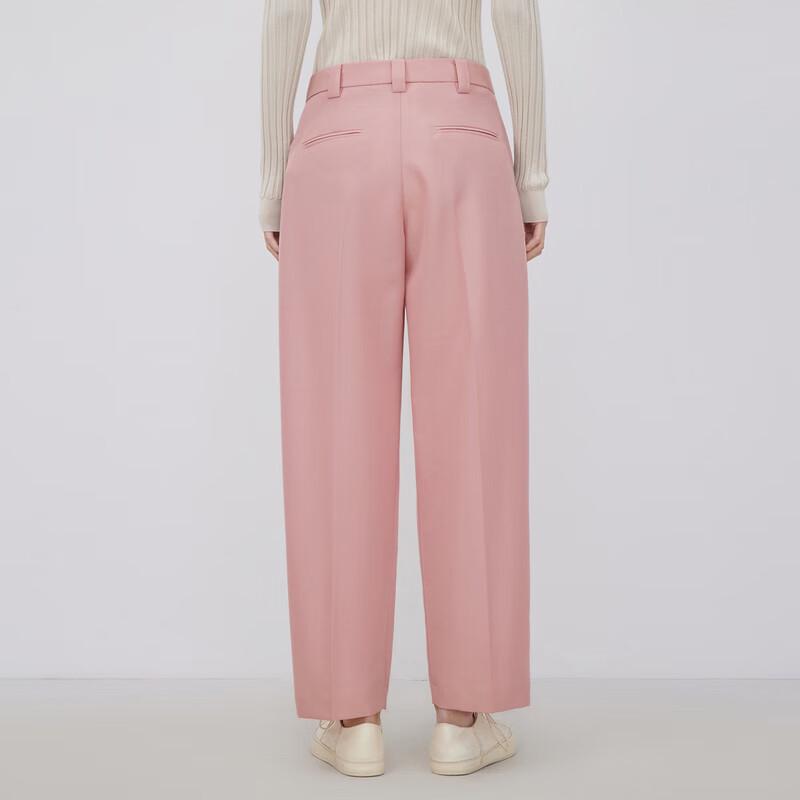 LESS Women's Lamb Wool Blend Straight-Leg Trousers