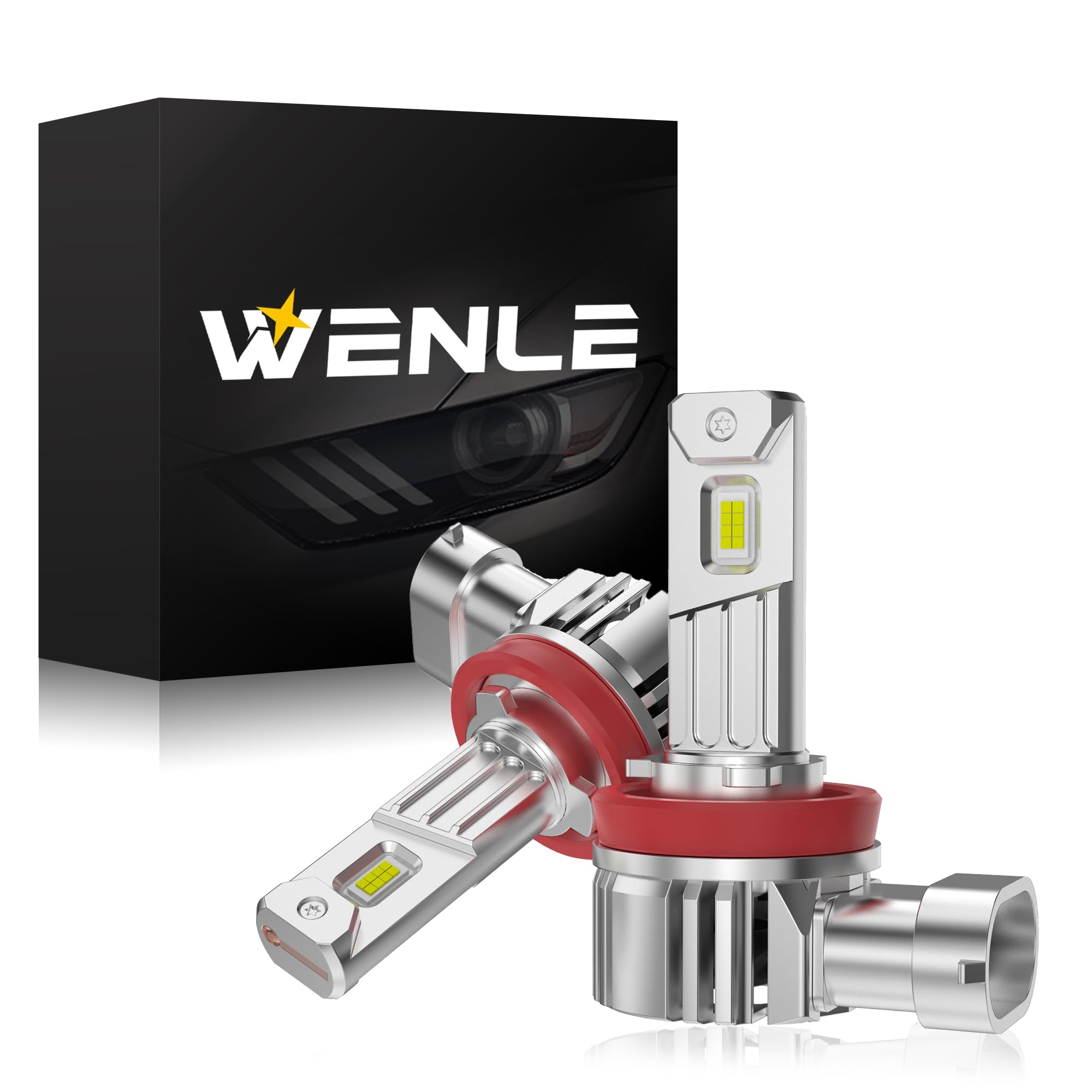 

WENLE Super Explosive Light H8/H9/H11/H16 LED Headlight Bulb, Supports New Vehicle Inspection, 20x Brightness, белый