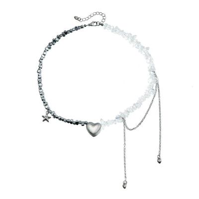 Zarte Herz-Anhänger-Halskette Seestern Quasten Halskette für den Valentinstag oder Event-Wear Handgefertigte Schlüsselbein-Kette