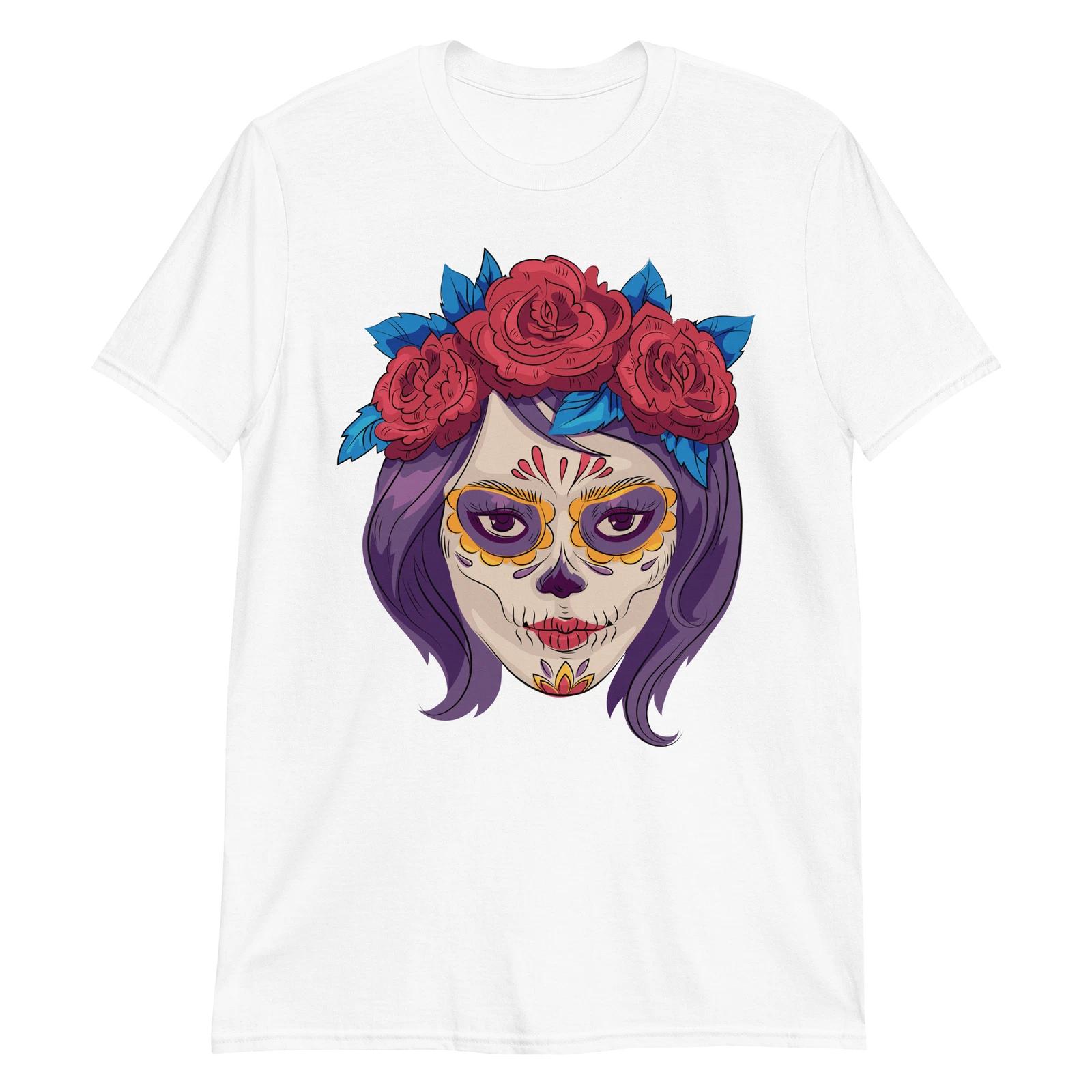 Готическая футболка со скелетом смерти унисекс День мертвых Мексика Панк Смерть Ужасы Байкер 4XL