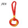 Interactive Play for Dogs Bungee Dog Tug Toy, Woven Ring with Long Handle, Chew Teeth Easy Grip Toy Cleaning Medium Large Dogs, Dental Care