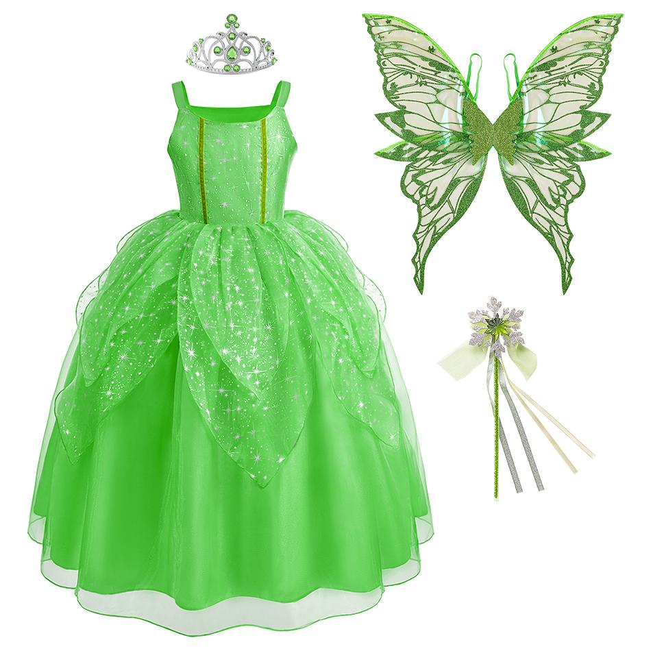 2026 Girls Birthday Party Fairy Dresses Sets Baby Girl Princess Dress Clothes Kids Christmas Gift Child Elf Cosplay Gown Costume