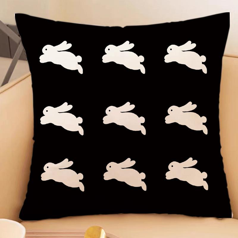 Simple Lines Rabbit Pillowcase Dormitory Decoration Office Living Room Sofa Home Pillowcase