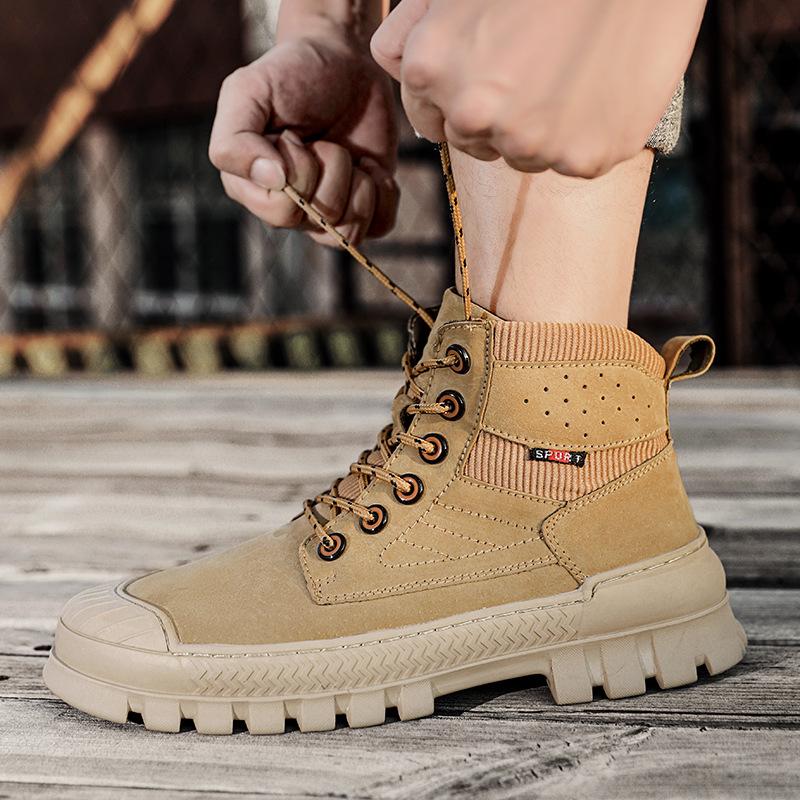 2025 Foreign Trade Explosion Medium and High-top Casual Trend Men's Shoes Autumn and Winter Men's Outdoor Hiking Shoes Martin Boots