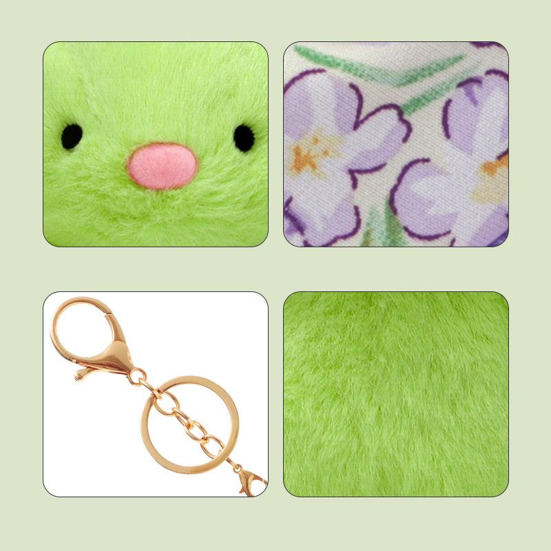 Cute Rabbit Keychain - Mini Plush Keyring, Adorable Car Accessory & Bag Charm Gift for Girls