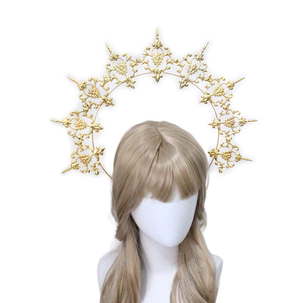 Mother of God Tiaras Crown Hairhoop Craft Bag Elegant Masquerade Cosplay Headband Women Church Headband Crownpiece Kits