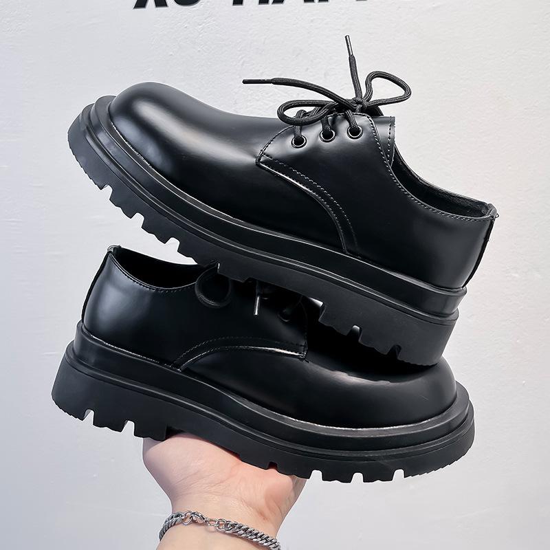 Derby shoes men's arm Martin shoes British style round head big head shoes tooling shoes platform casual leather shoes 3236-A