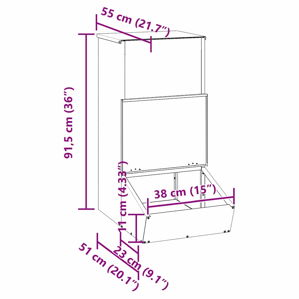 Pig Feeder Black 55 x 38 x 76 cm