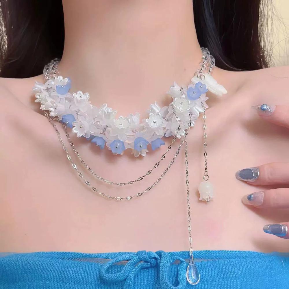 Blume Maiglöckchen Kette Choker Acryl Maiglöckchen Anhänger Halskette Mädchen