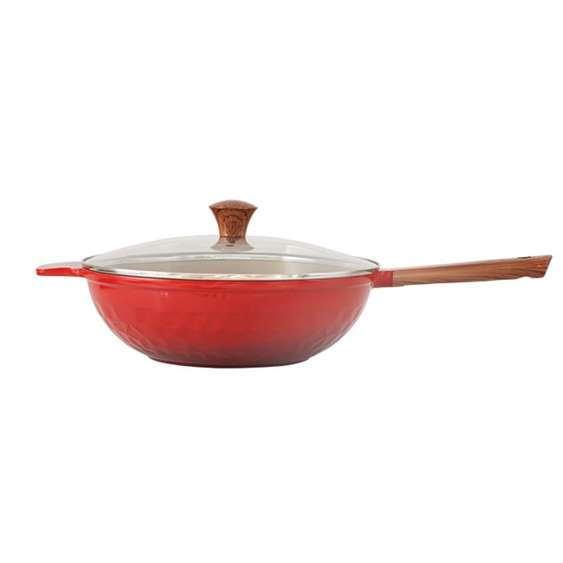 

DONNOR Ceramic Pan with Lid 12.6 Inch Frying Pan Nonstick Frying Pan Skillet Ceramic Pan Omelette 6QT PFOA PFAS PTFE Free красный