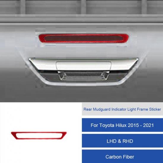 Red Carbon Fiber Inner Rear Tailgate Light Frame Cover For Toyota Hilux 15-21