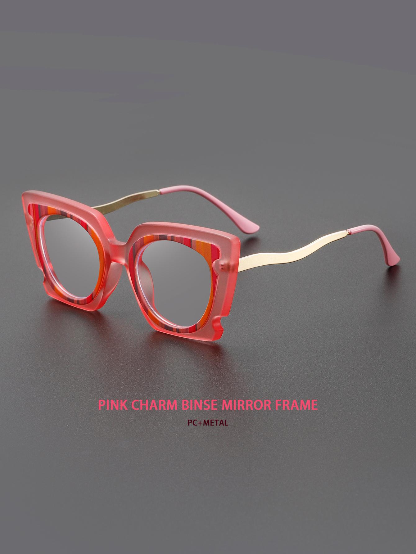 

Модные большие квадратные очки в стиле бохо с защитой от синего света - модная пластиковая металлическая оправа, красный и белый цветочный дизайн, Decorati розовый