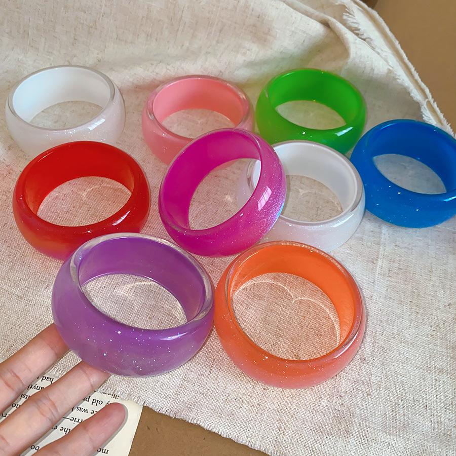 2026 Summer Fashion Shining Colored Geometry Resin Bracelet For Women Charm Personalized Vacation Aesthetic Jewelry Accessories