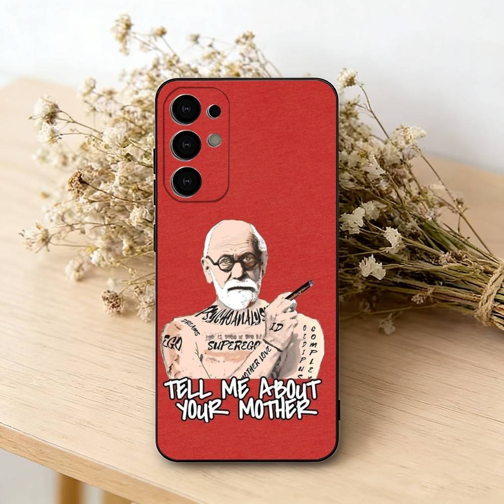 Sigmund Freud Psychoanalysis  Phone Case Black Silicone Soft For Samsung S25,S24,S21,S22,S23,S30,Ultra,S20,Plus,Fe,Lite