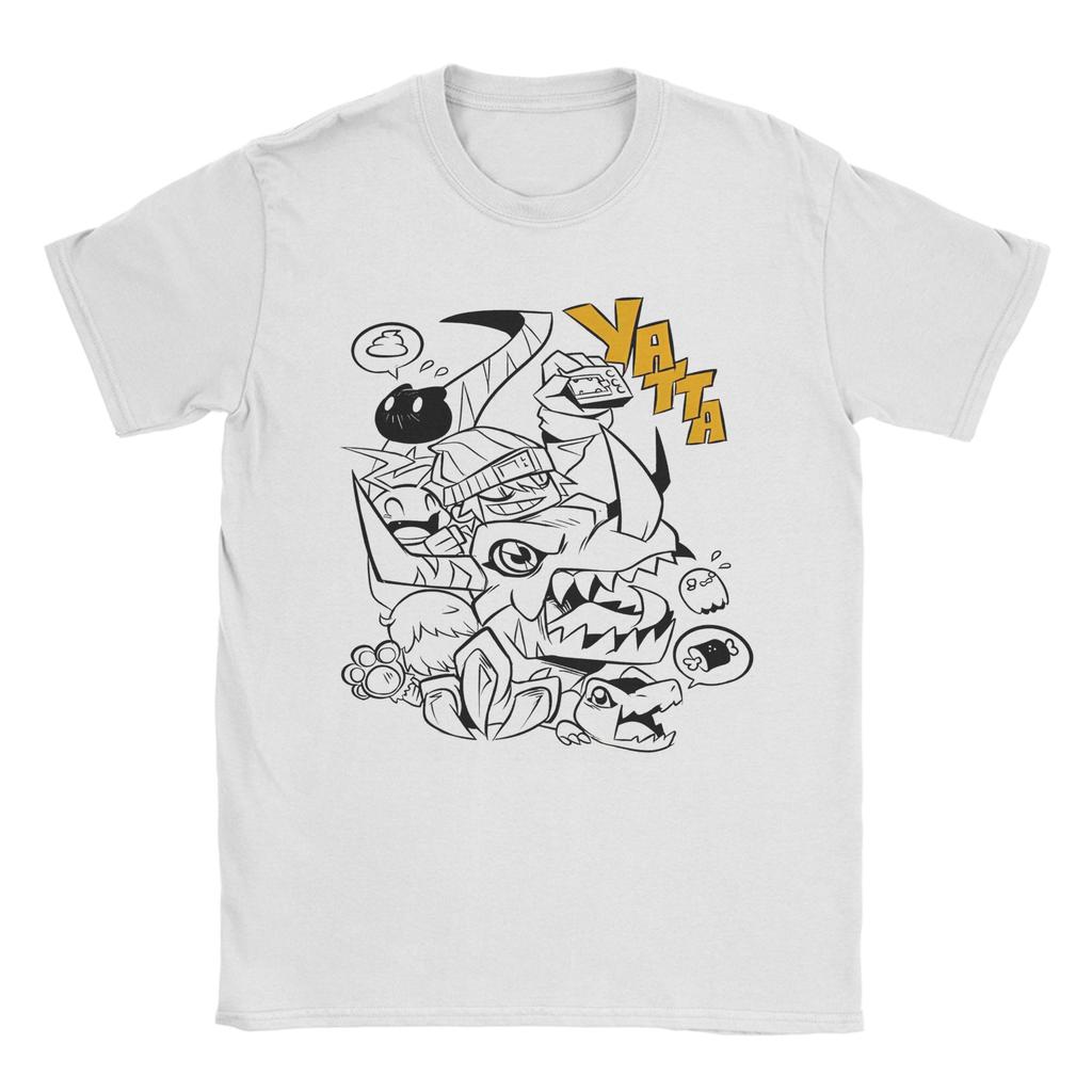 Digimon Digit-allies T-Shirt for Men Women  Vintage Cotton Tee Shirt Crew Neck Short Sleeve T Shirts New Arrival Tops