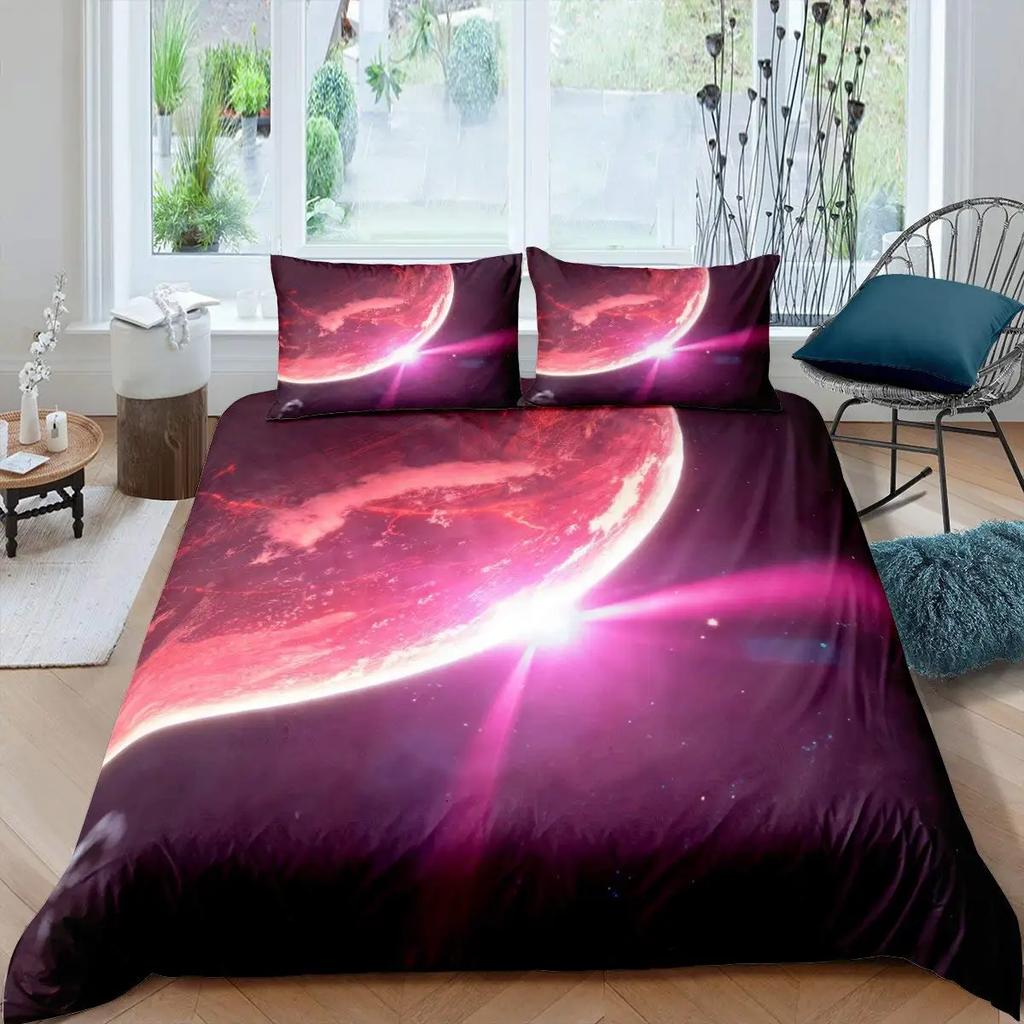 Comforter Galaxy 3D Printed Space Themed Bedding Set Kid Boy Galaxy Series Universe Pattern Polyester For Girl