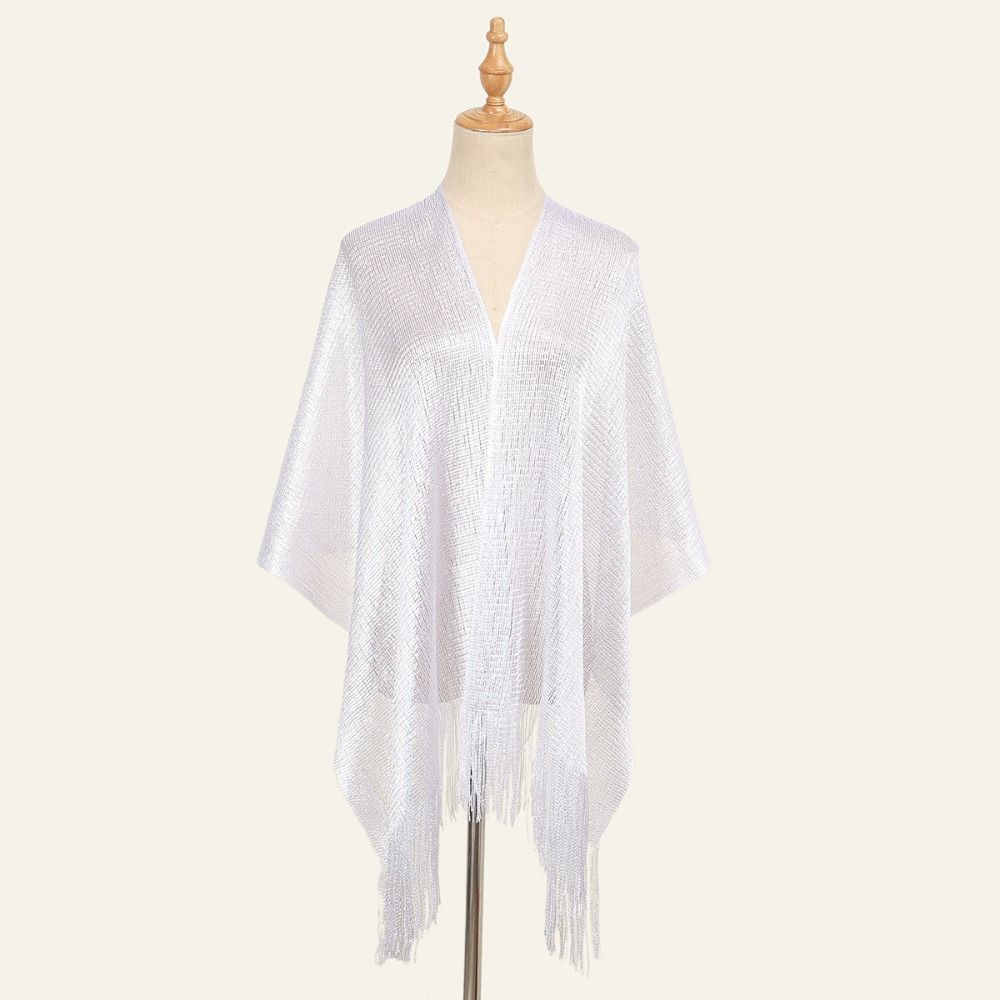 Sun Protection Dresses Shawls Gold Silver Wedding Scarf Summer Pashmina for Women