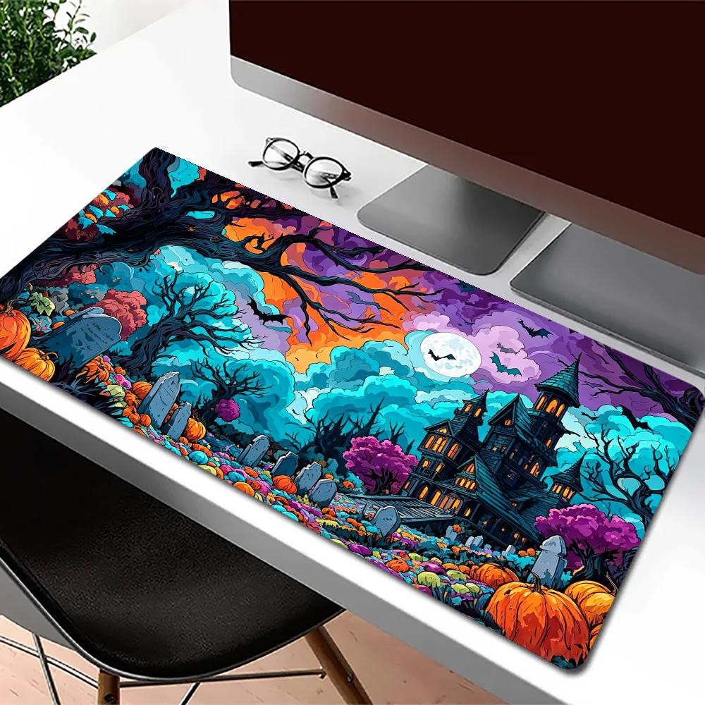 Scary Halloween Mousepad Speed Office Desk Accessories Gaming Mats Carpet Mouse Mat Desk Pad Set Up Computer Desk Decorating Rug