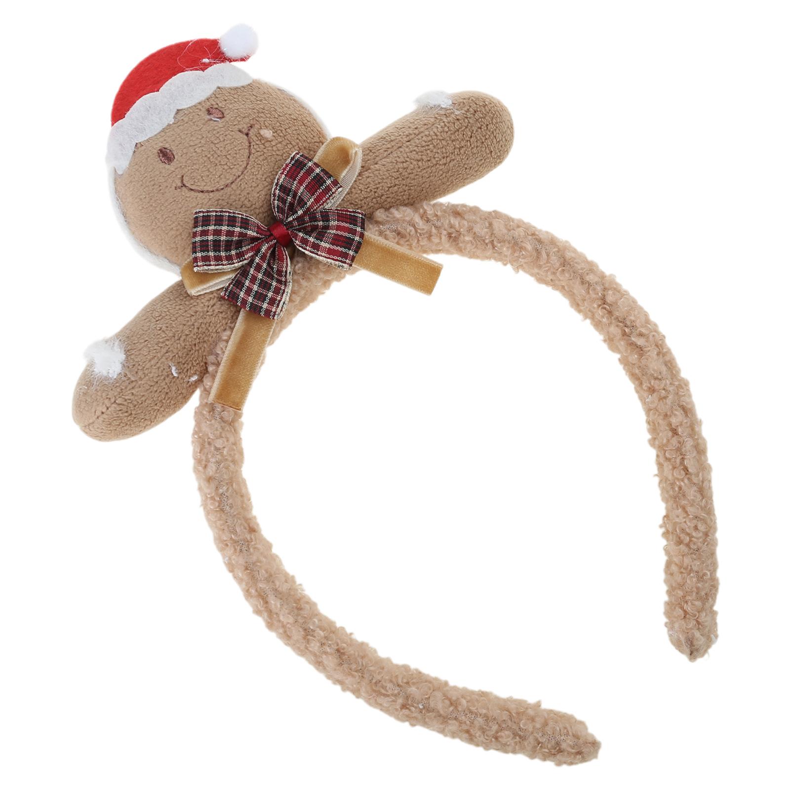 

Пряниковий обруч для волосся Зручний плюшевий обруч для волосся Сезонні святкові пов язки для святкових зустрічей хакі