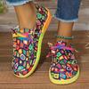 Fashion Low-Top Colorful Women's Slip-On Canvas Shoes with Ties Flat Bottom Rubber Sole Comfortable Casual Footwear for Women Shoes