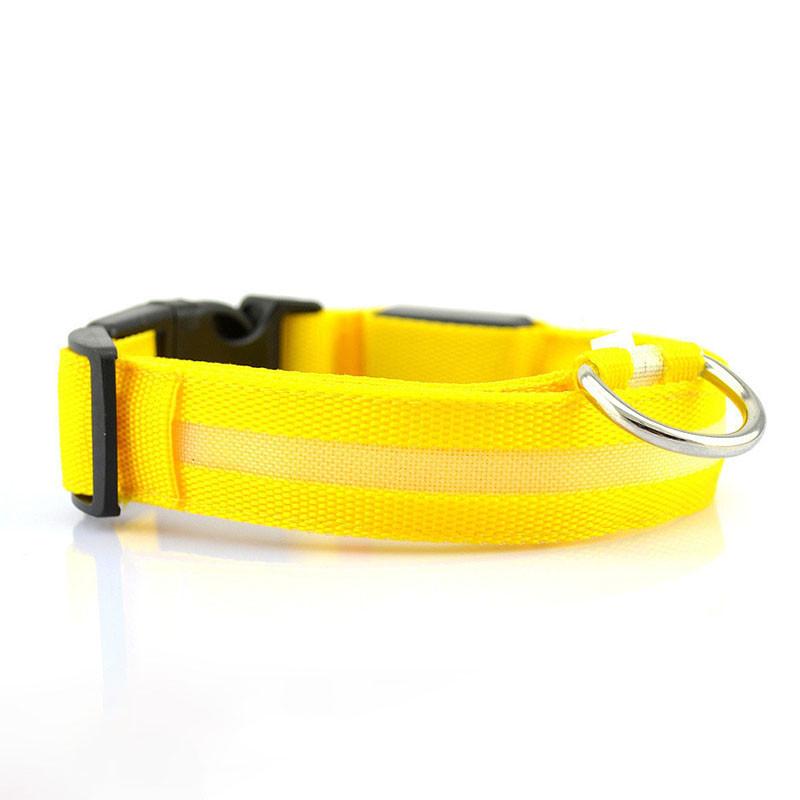 

Light Led Up Dog Collar Pet Night Safety Bright Flashing Adjustable Leash Nylon Middle