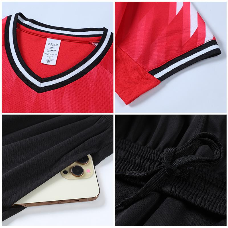 Football training clothes summer thin children's football clothes set short-sleeved men's outdoor running sports quick-drying breathable ball