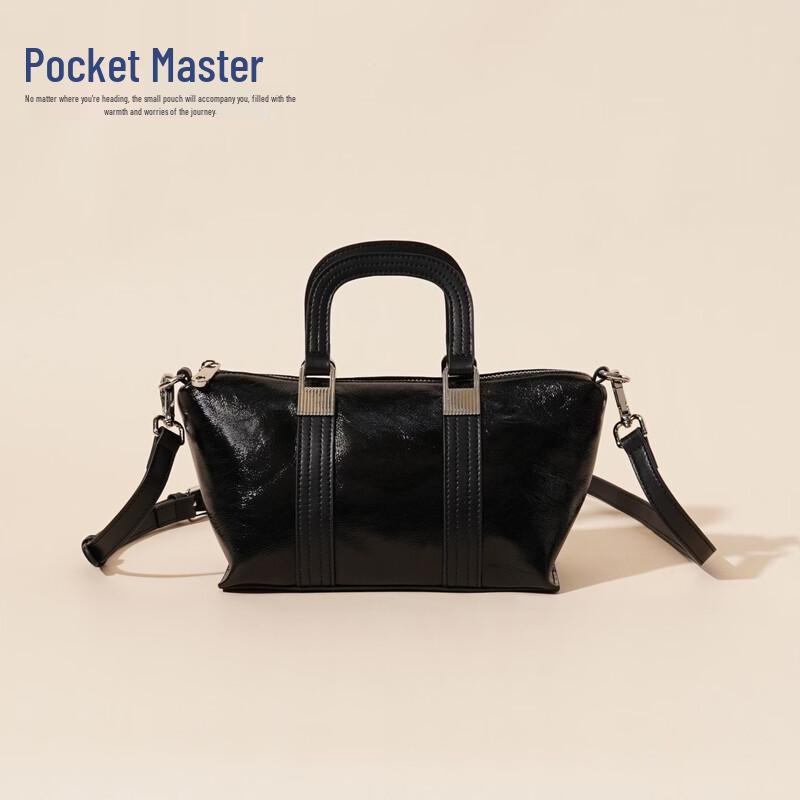 Dou Xiaozhu Retro Genuine Leather Pillow Crossbody Bag