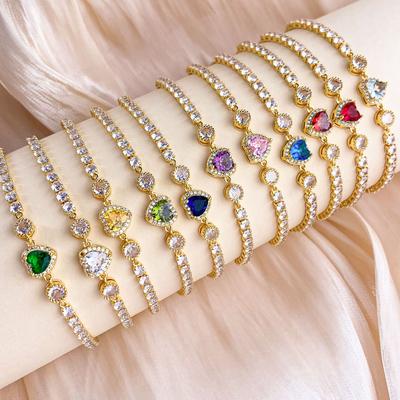 Bracelet Colorful Love Zircon Bracelet Light Luxury High-end Pull-out Bead Adjustable Bracelet Exquisite and Versatile Girlfriend Model