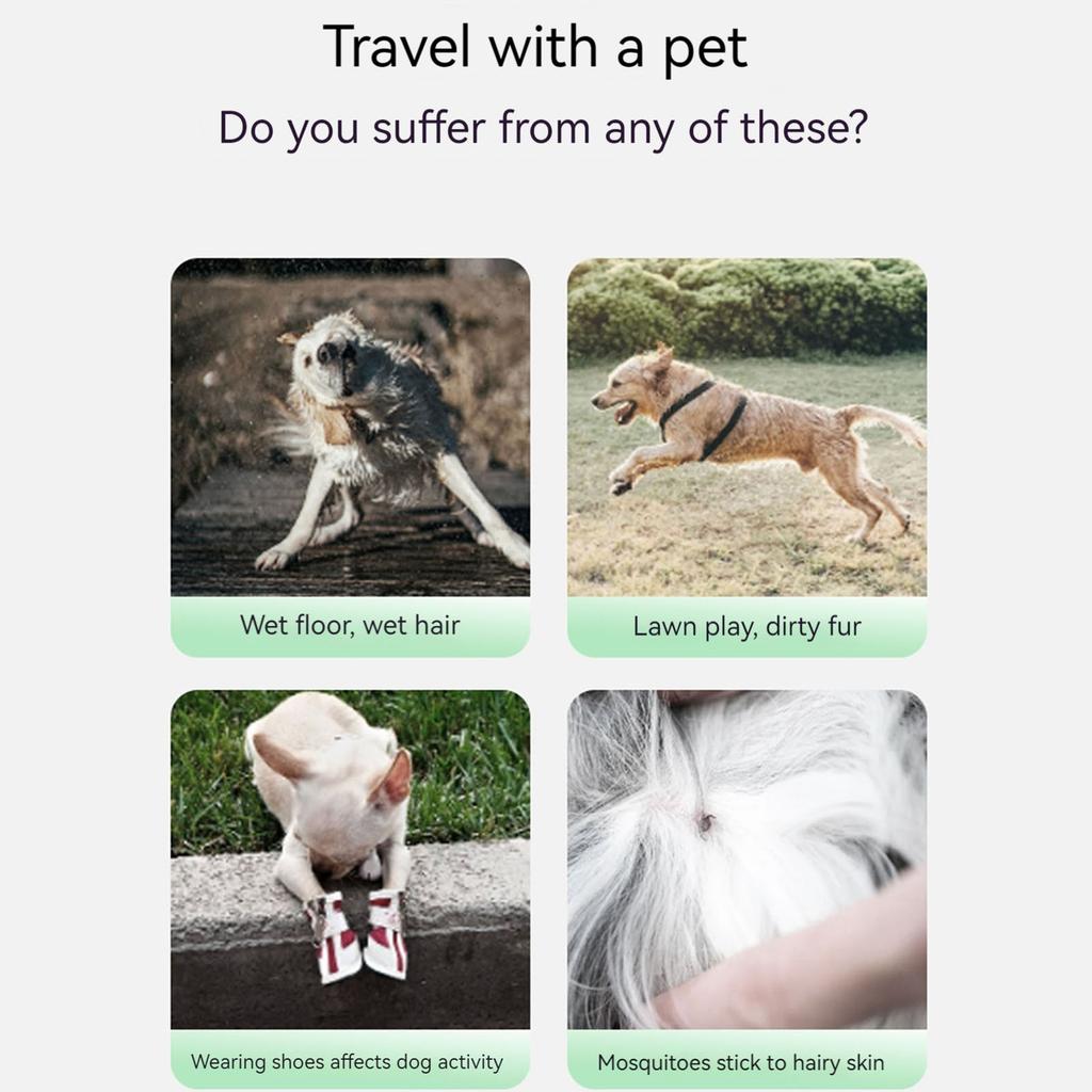 Pet Anti Dust Pants Anti-Slip Outdoor Anti Dirt Jumpsuit Waterproof Cartoon-Print Detachable Footed for Walking Hiking