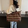 Bolsa tote xadrez outono e inverno nova bolsa de viagem de grande capacidade para sair bolsa de ombro única para o dia a dia bolsa mensageiro feminina