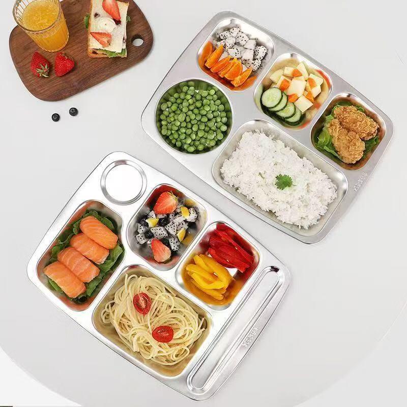 Shengjia 304 Stainless Steel 6-Compartment Canteen Tray