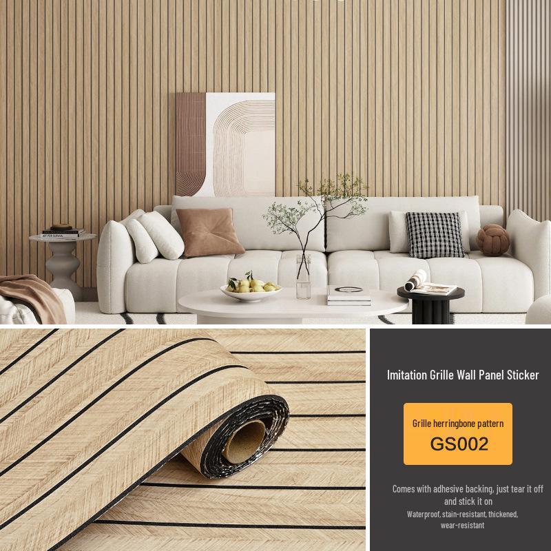 3D Self-Adhesive Wood Grain Wall Sticker for Living and Bedroom Renovation