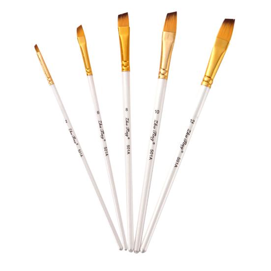 

5 шт. нейлоновая кисть с деревянной ручкой для рисования акварелью, гуашью, маслом