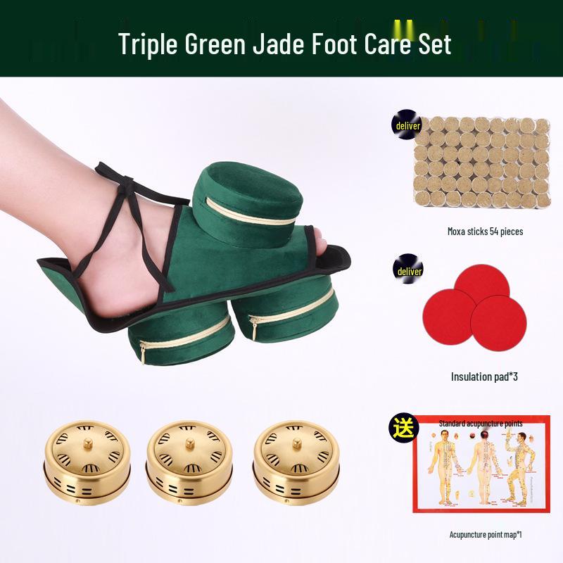 Foot Sole Moxibustion Kit: Portable Moxibustion Box with Hot Compress Bag for Foot Therapy and Cupping Fumigation.