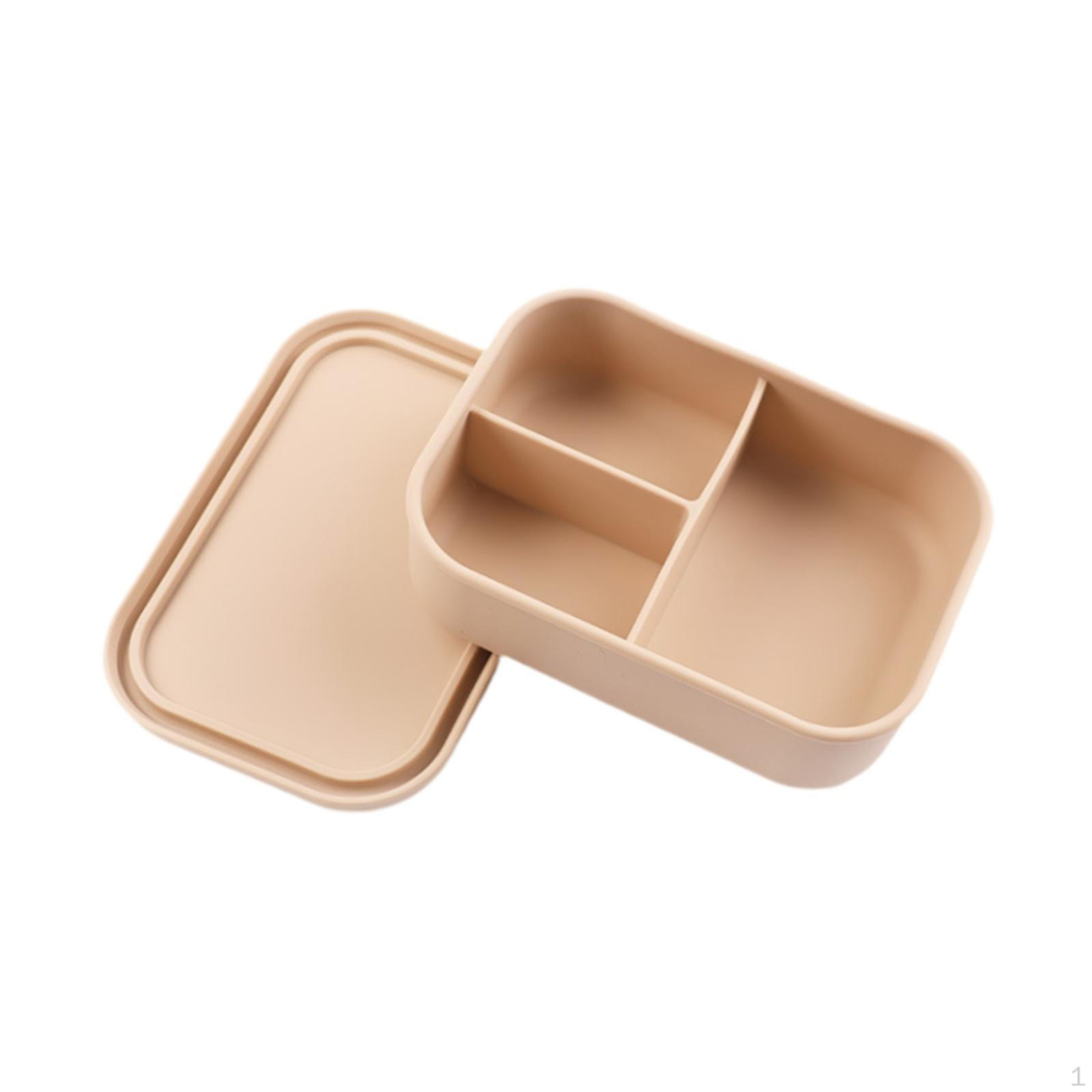 

Силиконовый контейнер Bento Box для детей и взрослых, офисных поездок бежевый