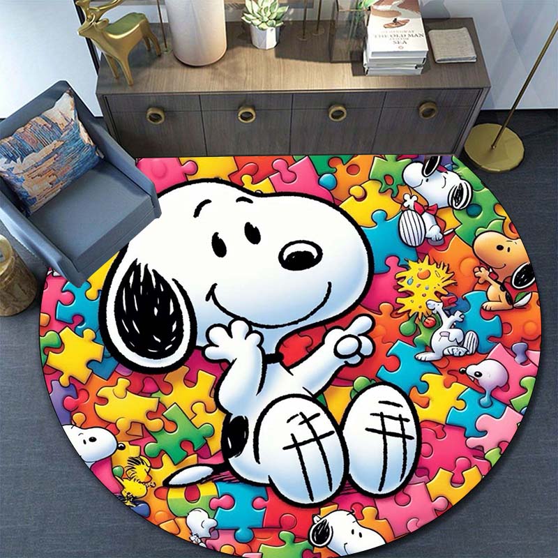 Lucky Red Rose Printed Round Carpet Anti Slip and Easy To Clean Ideal Carpet for Home or Vacation Homes Durable and Affordable