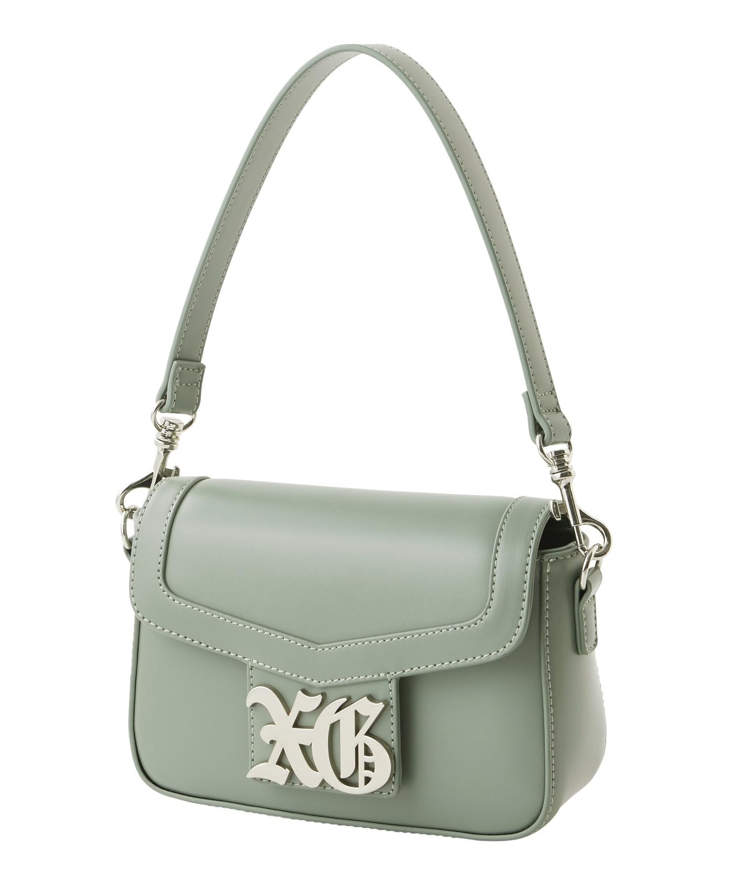 [X-girl] Сумка 2-в-1 из искусственной кожи с пряжкой с логотипом Old English, OLD ENGLISH LOGO BUCKLE 2-WAY FAUX LEATHER BAG, 105244053005, ОЛИВКОВЫЙ, ОДИН РАЗМЕР