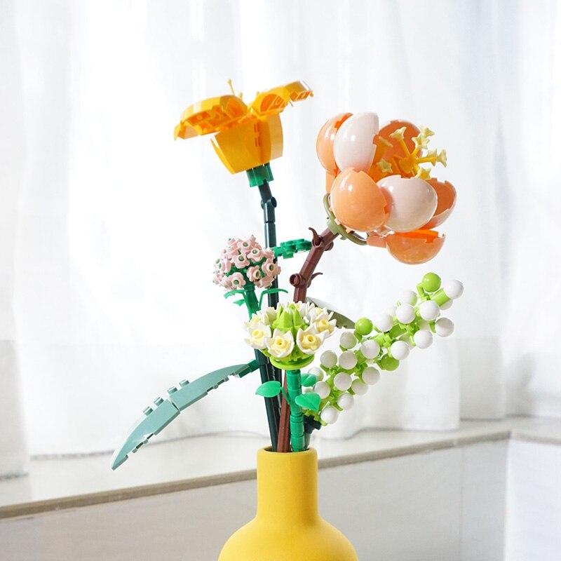 LOZ 1658 Eternal Flower Herb Plant Hibiscus Lily Daisy Hydrangea Model DIY Mini Blocks Bricks Building Toy for Children No Box