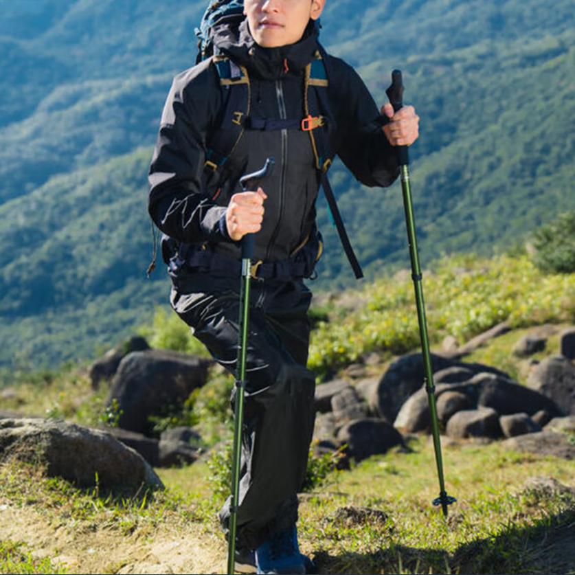 DECATHLON MT 500 Waterproof Breathable Long Sleeve Mountain Hiking FORCLAZ Waterproof Breathable Abrasion Jacket Men's Carbon Grey/Black