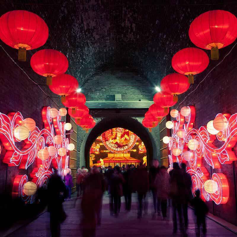 Traditional Red Silk Festival Lantern